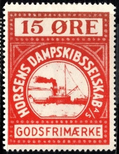 1935 Denmark Revenue 15 Ore Horsens Steamship Company Parcel Stamp