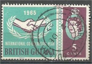 BRITISH GUIANA, 1965, used 5c, Intl. Cooperation Year Scott 295