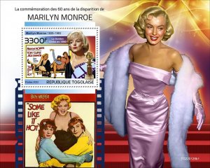 TOGO - 2022 - Marilyn Monroe  - Perf Souv Sheet #1 - Mint Never Hinged