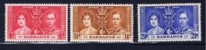 Barbados 190-92 MNH 1937 KGVI Coronation