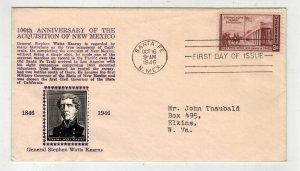 1947 CROSBY PHOTO FDC 944 ACQUISITION OF NEW MEXICO Stephen Watts Kearney