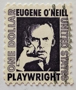 Scott Stamp# 1294b-1967 $1 USED Scarce Eugene O'Neill BLACK VIOLET w PSA...