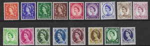 GB 292-308   1952  set 17   FVF  NH