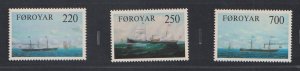 Faroe Islands #90-92  MNH  1983  old cargo liners