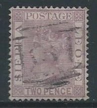 Sierra Leone #25 Used 2p Queen Victoria Wmk. 2 - Magenta