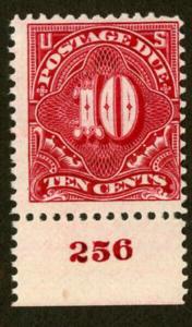 US Stamps # J42 10c Postage Due FINE OG NH Pl# Single