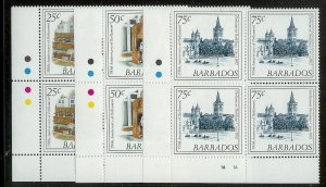 BARBADOS Large stamp accumulation Most MNH plate blocks gutter pairs Much value!