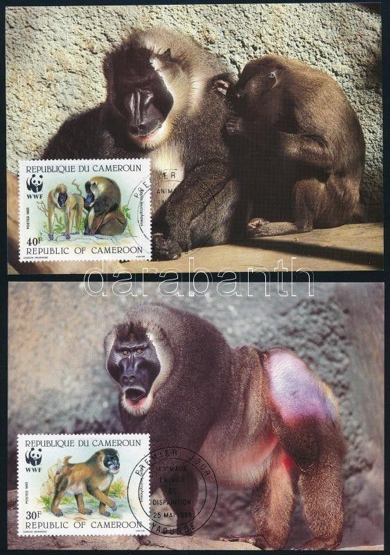 Cameroon stamp WWF Monkies set 4 CM Cover 1988 Mi 1155-1158 WS244360