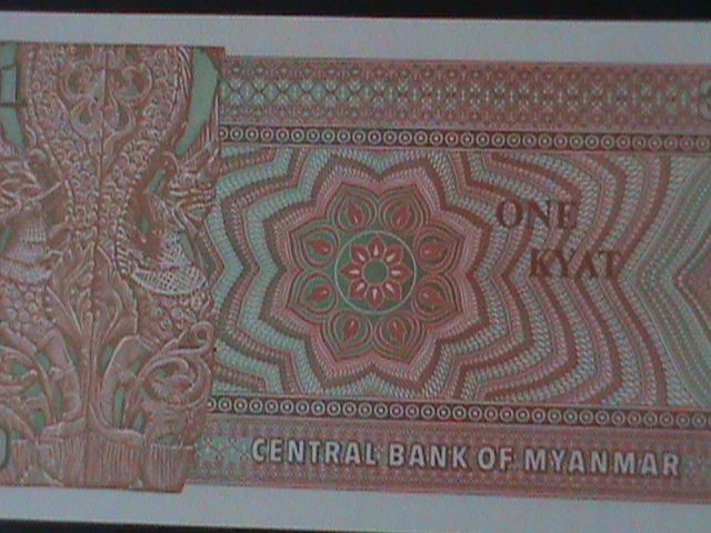 ​BURMA-1972-UNION BANK-$1 KYAT .UNCIR-VF-HARD TO FIND WE SHIP TO WORLDWIDE