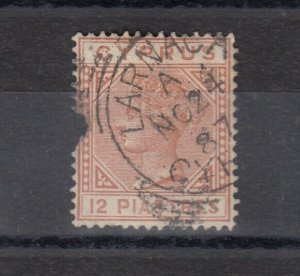 Cyprus QV 1892 12 Piastres SG37 Fault Larnaca CDS J8331