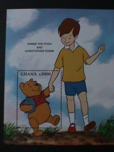 GHANA -DISNEY CARTOON - WINNIE THE POOH & CHRISTOPHER ROBIN MNH-S/S-VERY FINE