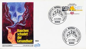 pz9, Germany FDC 1984 smoking lungs medical