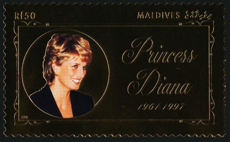Maldives 2331 MNH Gold Foil, Princess Diana