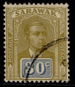 SARAWAK GV SG88, 30c bistre-brown & slate, FINE USED. Cat £10.