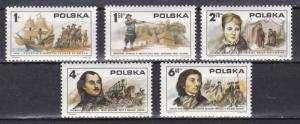 Poland # 2117-2121, American Revolution Bicentennial, NH, 1/2 Cat.