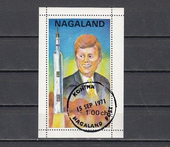 Nagaland, 1971 India Local. President J. Kennedy s/sheet. Canceled.