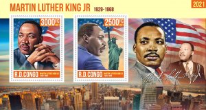 Stamps. Martin Luther King 1+1 sheets perf 2021 year Congo