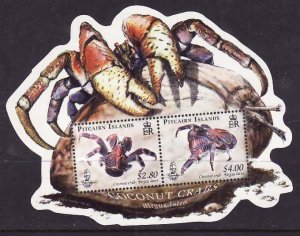 Pitcairn Is.-Sc#683a- id12-unused NH sheet-Marine Life-Coconut Crabs-2009-