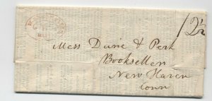 1830 West Brookfield MA red oval handstamp on book dealer circular [5246.488]