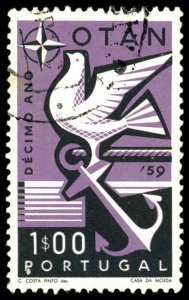 PORTUGAL Sc 846 USED - 1960 1e - Symbol of Hope and Peace