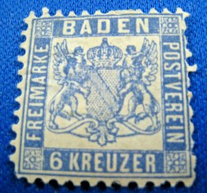 BADEN GERMANY 1864 SCOTT # 22a  MH    (bs25)