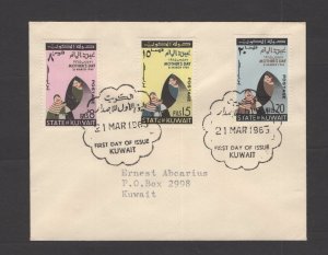 Kuwait #269-71  (1965 Mothers Day  set) VF FDC,  small local cover