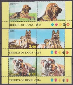 2014 Tajikistan  677-679+Tab Dogs 7,50 €