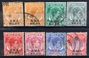 Malaya 1945 BMA opt Straits Settlements KGVI 8V USED M2420