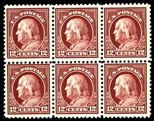 U.S. #512 MINT BLOCK OF 6 OG NH