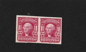 United States Scott 320 Two-cent Washington Imperf Pair Mint NH