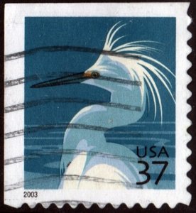 SC#3830D 37¢ Snowy Egret Booklet Single (2004) Used