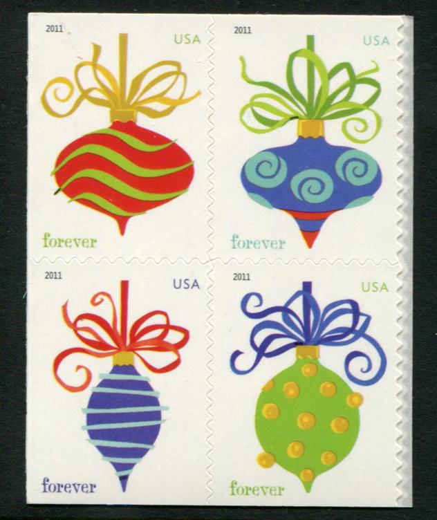 4578a US (44c) Holiday Baubles SA, MNH blk/4