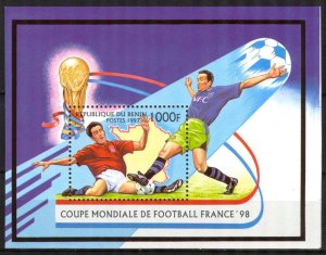 Benin 1997 Football Soccer world Cup France 1998 S/S MNH