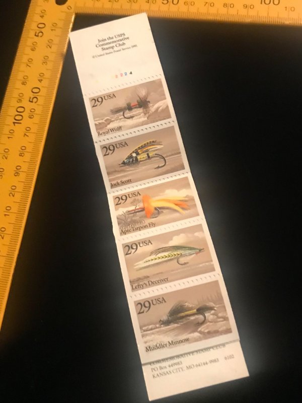 BK189 Full Booklet Plate# A32224, MNH, 2549a Fishing Flies