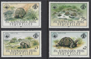 Seychelles Zel Elwannyen Sesel #106-9 mint set, WWF tortoises, issued 1985