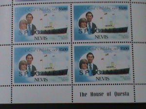 ​NEVIS-1981-SC# 139- RARE SPECIMEN-ROYAL WEDDING-MNH SHEET VF LAST ONE-RARE