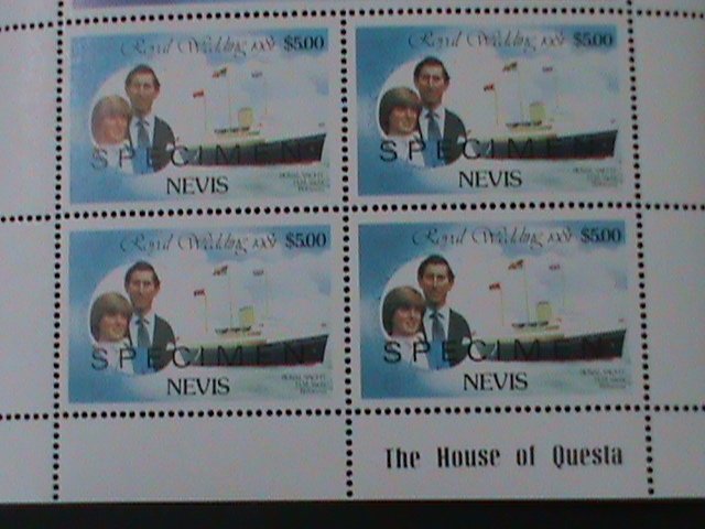 ​NEVIS-1981-SC# 139- RARE SPECIMEN-ROYAL WEDDING-MNH SHEET VF LAST ONE-RARE