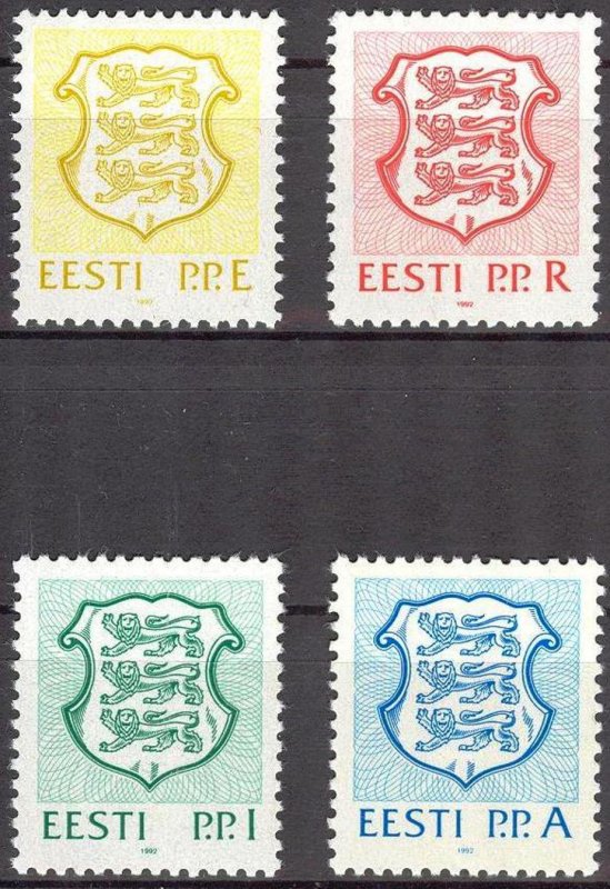 Estonia 1992 Definitive issue State Arms Set of 4 MNH