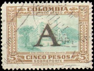 Colombia #C198, Single Incomplete Set High Value, 1950, Used
