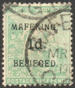 CAPE OF GOOD HOPE-1900 1d on ½d Green Mafeking Siege Stamp Sg 1 GOOD USED V47550