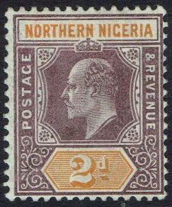 NORTHERN NIGERIA 1905 KEVII 2D WMK MULTIPLE CROWN CA