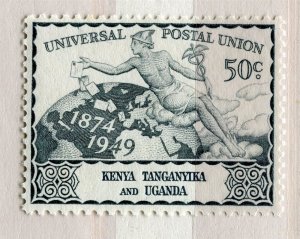 BRITISH KUT; 1949 early UPU issue fine Mint hinged 50c. value