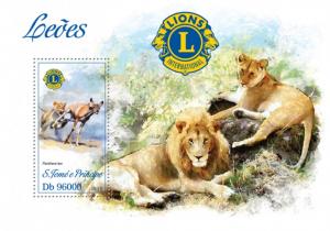 SAO TOME E PRINCIPE 2013 SHEET LIONS WILD CATS FELINES WILDLIFE st13409b