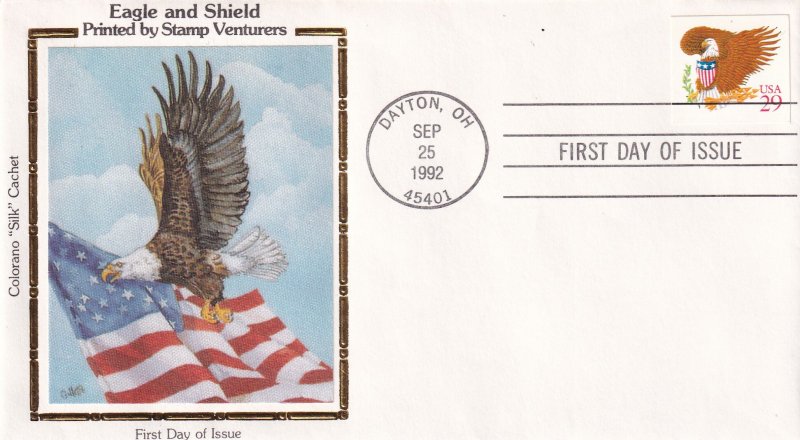 1992, Eagle & Shield, Colorano Silk, FDC (E12295)