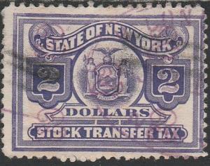 New York Stock Transfer Tax - $2.00 used f-vf.