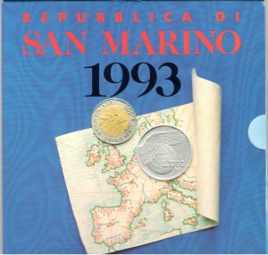 1993 Republic of San Marino, Divisional Coins, Complete FDC Series