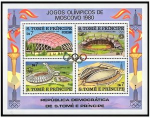 St.Thomas and Prince 1980 Sc#572 MOSCOW OLYMPIC GAMES Souvenir Sheet MNH