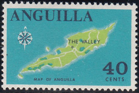 Anguilla 1967-68 MNH Sc #27 40c Map of Anguilla