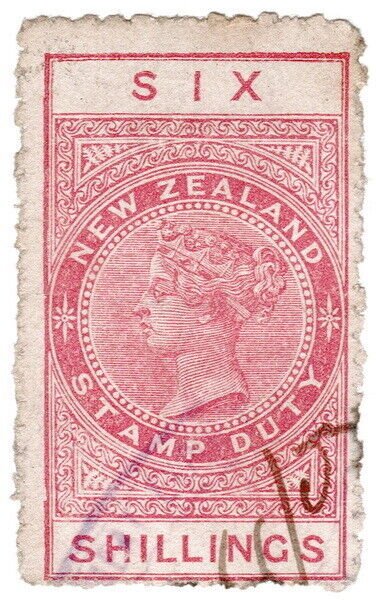 (I.B) New Zealand Revenue : Stamp Duty 6/- (1882)