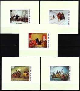 UPPER VOLTA 1975 History: US Independence - 200. #2 Paintings. Luxe Blocks, MNH